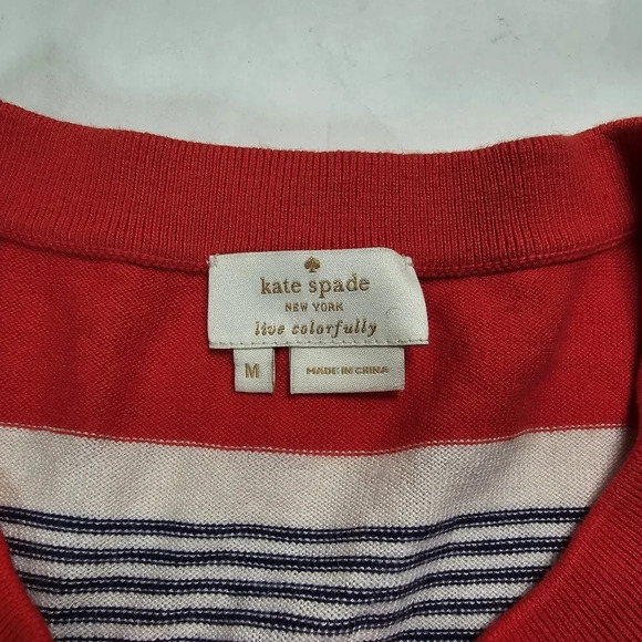kate spade Orange/Red and Blue Striped Cardigan - Picture 7 of 10